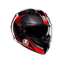 Agv K3 Mplk Striga Kapalı Motosiklet Kaskı Kırmızı - Siyah