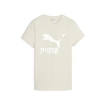 Puma Classics Shiny Logo Tee Kadın Günlük Tişört 62559787 Bej 62559787