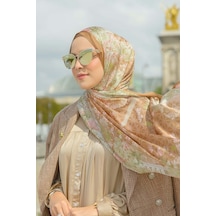 Buttonscarves Parisian Saten Şal - Croissant Kahverengi