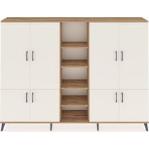 Arges Dolap 14 Raflı 8 Kapaklı 220x30x163 Çam-aytaşı/çam Aytası/atlas Çam - Atlas Çam