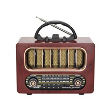 Orta Boy Ahşap Tasarım Bluetooth Hoparlörlü Radyo Fm/am Destekli, Şarjlı Taşınabiliri Radyo Ns-6636 5047