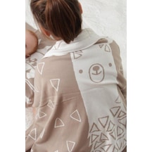Organik Triko Çocuk Örtüsü, Lama 110x140 , Beige Bej
