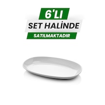 Alezy 605 Göreme Melamin Termostar Oval Kayık Tabak 15x9 Cm Beyaz