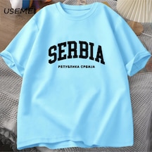 Flood Of Style Republika Srbija T Shirt Erkekler Yaz Pamuk Kısa Kollu Sırbistan T-shirt Harajuku Unisex T Sh Mavi