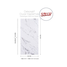 30x60 Cm Kendinden Yapışkanlı Duvar,banyo,tezgah Arası Mermer Desen -24 Adet 30 X 60 Cm