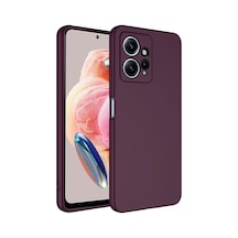 Xiaomi Redmi Note 12 4g Kılıf Yumuşak Silikon Kamera Korumalı Lansman Pazarplus Koyu Mor