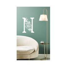 Ahşap Çiçek Işlemeli N Harfi Duvar Dekoru 30 Cm Mdf Tablo