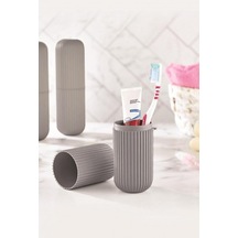 Gri Seyahat Tipi Diş Fırçası &amp Aksesuar Kutusu &amp Çok Amaçlı Saklama Kabı