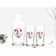 Kişiye Özel Renkli Baskılı İsimli Fotoğraflı İkili Rakı Bardağı Ve Karaf Hediye Seti-26