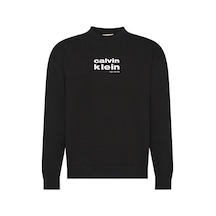 Calvin Klein Lv04le250g Ls 350 Fleece Retro Graphic Erkek Sweatshirt Siyah