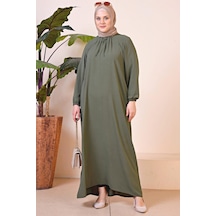 Kadin Buyuk Beden Ayrobin Uzun Anne Elbise 001