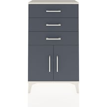Arges Komodin Tek Raflı 3 Çekmeceli 2 Kapaklı 60x30x106 Aytaş... Aytaşı