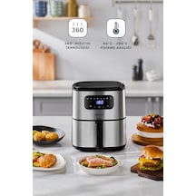 Homend Airfrday 2503H 8 Farklı Program Dokunmatik Ekran 4,2 Litre Smart Airfryer (Wi-Fi ile Kontrol)