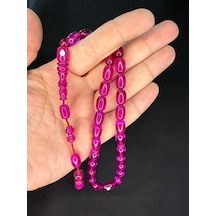 Ateş Kehribar Tesbih Zar Benzetme Kapsül Kesim Mor Renk 12mmx8mm T-803