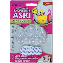 3 Adet Vodaseal 3'lü Askı Şeffaf İz Bırakmayan