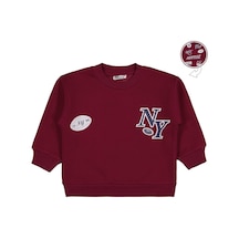Civil Boys New York Baskılı 2-5 Yaş Sweatshirt - Bordo
