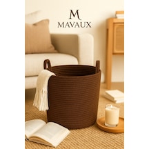 Mavaux Çok Amaçlı, 30cm-30cm Orta Boy, Yanları Saplı, Jüt, Hasır, Dokuma Sepet, Düzenleyici Organizer Kahverengi
