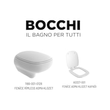 Fenice Rimless Asma Klozet 1166-001-0128, Bocchi Yavaş Kapak A0327-001 Parlak Beyaz