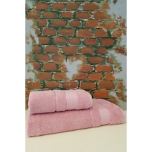 Trendy 2 Parça Banyo Havlu Seti - Koyu Pembe Çok Renkli