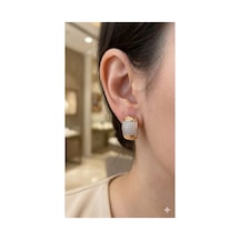 Xuping Rose Gold Renginde Şık Zirkon Taşlı Kadın Küpe Altın
