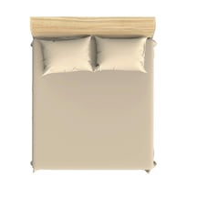 Maki Home Pamuklu Bej 160x200 Çift Kişilik Lastikli Çarşaf Seti Bej