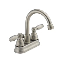 Faucet Eşsiz Claymore Centerset Banyo Bataryası, Fırçalanmış Nikel Banyo Lavabo Bataryası, 2 Saplı Banyo Bataryası, Açılır Tahliye Montajı, Fırçalanmış Nikel P299685lf-bn