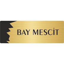 Metal Departman Kapı İsimliği, Yönlendirme Levhası Bay Mescit 5x20 Cm Altın Renk