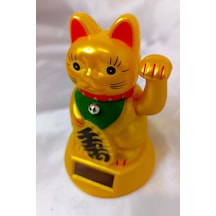 Maneki Neko Feng Shui Bereket Şans Mutluluk Çağıran Şans Kedisi Solar Panelli Hareketli Pati Maneki Neko Feng Shui