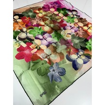 İpekal Fresh Soft Pamuk Eşarp - 05080 - 90 X 90 / 25 Fuşya - Yeşil 25 Fuşya - Yeşil