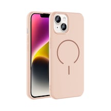 Zore İphone 13 Kılıf M-safe Şarj Özellikli Nvth Meta Kapak - Rose Pembe