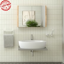 Roomart Ad7 Kulpsuz Çift Kapaklı Ahşap-Mat Beyaz Mdf 80 Cm Beyaz