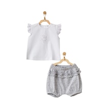 Dear Enika Andywawa Kız Bebek Tavşan Desenli Alt Üst Gri Takım Ac21632r 001