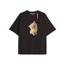 Adrift Penguen Baskılı Oversize Kalıp Unisex T-shirt Siyah