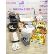 Yeni Doğan Robot Bebek Çeyiz Seti 25 Parça Park Beşik Uyku Seti Bebek Arabası Ana Kucağı... Kahverengi Kahverengi