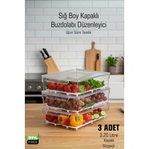Sığ Boy Frostybox Kapaklı Süzgeçli Buzdolabı Düzenleyici Ve Dolap İçi Organizer 3 Adet Diğer