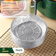 Gajeena Ev Kullanıma Uygun Fırın Ve Izgara Alüminyum Folyo Tabakları, Yağ Geçirmez, Yapışmaz, 7 İnç Derin Tepsi, 50 Adet Diğer