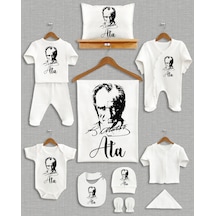 Atatürk Baskılı İsme Özel Organik Hastane Çıkışı 11'li Ekru
