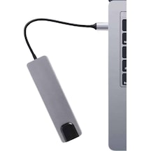Usb - 434 - Type-c Hub Dönüştürücü Çevirici Çoklayıcı Macbook Uyumlu Çevirici - Shophnrl - 8 Portlu