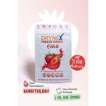 Drynex Freeze Dried Çilek Dondurularak Kurutulmuş Çıtır Atıştırmalık Meyve Cipsi Şekersiz Katkısız Vegan 20 G
