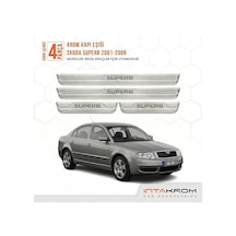 Skoda Superb 2001-2008 Uyumlu Satine Krom Kapı Koruma Eşiği 4 Par