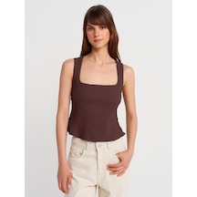 Dilvin 50860 Peplum Korse Top-kahve Kahve