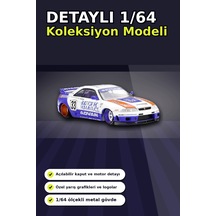 Özel Boya Kaplamalı 1/64 Ölçek Nissan Skyline Gt-r R33 Diecast Model Araba Bx-313372