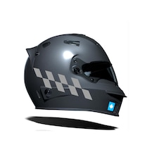 Taş Grisi Damalı Kask Motosiklet Sticker Takımı Çınar Extreme