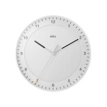 Klasik Büyük Analog Duvar Saati Sessiz Saat Mekanizması, Kolay Okunan Kadran, 30 Cm Çap, Beyaz Model Bc17w Çok Renkli
