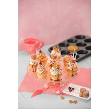 Sogud 12'li Muffin Kalıbı - Yapışmaz Metal Cupcake Kalıbı - Fırına Uygun Kek Ve Muffin Pişirme Siyah