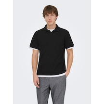 Only & Sons Ben Erkek Siyah Polo Tişört 22035825-b
