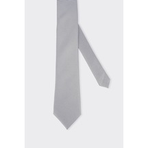 White Stone Gri Kuş Gözü Desenli Kravat Gri