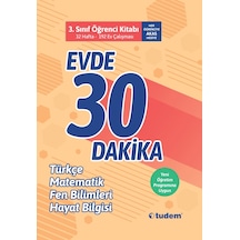 3.Sınıf Evde 30 Dakika Türkçe Matematik Fen Bilimleri Hayat Bilgisi -  Tudem Yayınları