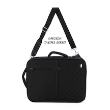 Case Club 1407 Unisex Kapiton Laptop Sırt El Ve Omuz Çantası 15,6 Siyah