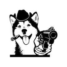 Komik Köpek Sticker Yapıştırması Etiket 15Cm Md1
